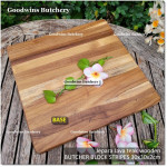 Cutting board butcher block STRIPES SQUARE 30x30x2cm +/-1.3kg talenan kayu jati Jepara